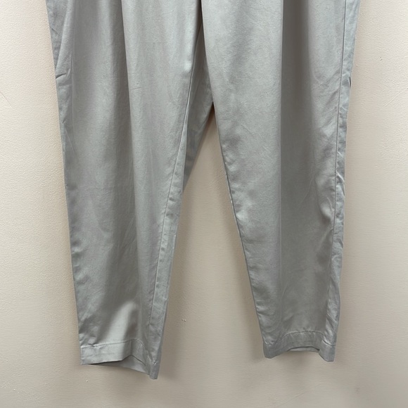 NWOT INC International Concepts High Rise Paperbag Tapered Leg Ankle Pant Tan 14 - Picture 4 of 9